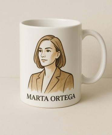 Taza con ilustración inspirada en Marta Ortega